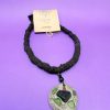 Collar Artesanal – Medallón con Vidrio Marino